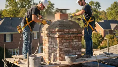 Greenville, NC chimney repair by FX Remodeling & Exteriors for cracked masonry and leak restoration