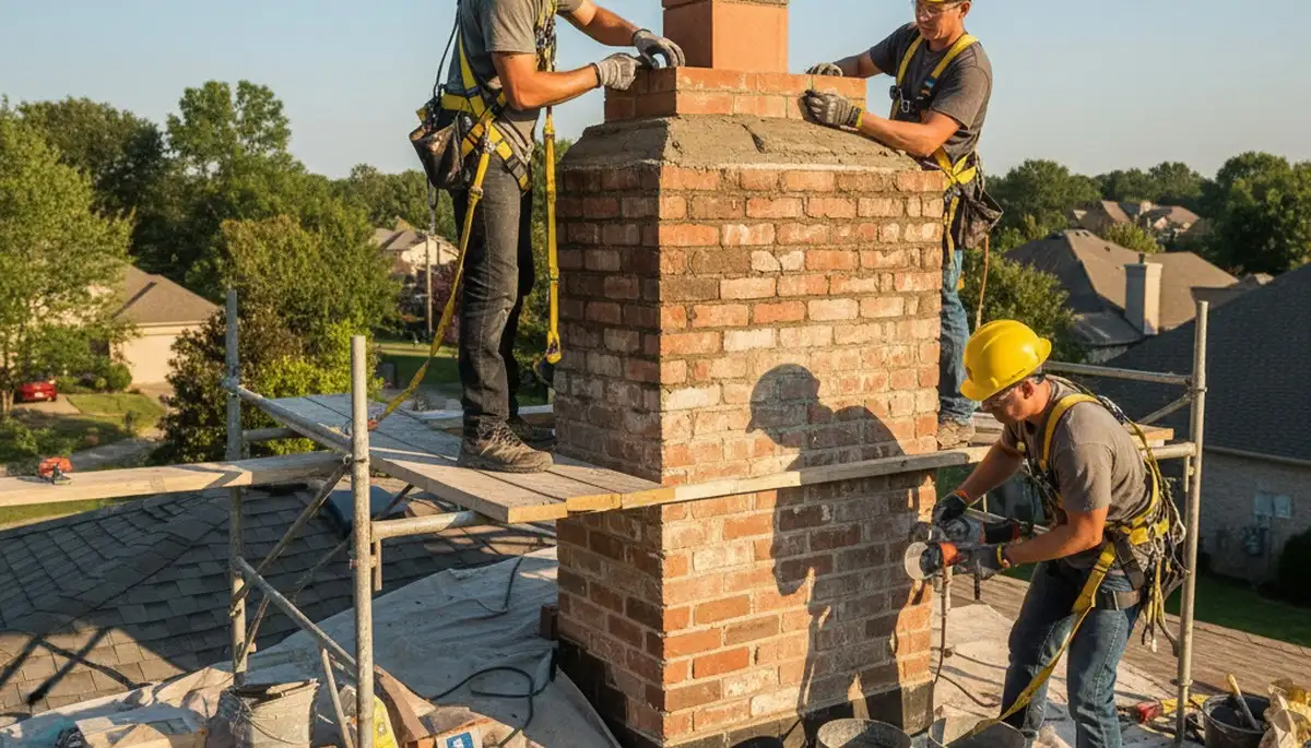 Greenville, NC chimney repair by FX Remodeling & Exteriors for cracked masonry and storm damage