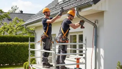 Gutter repair service in Greenville, NC for leaking and sagging gutters on a home exterior