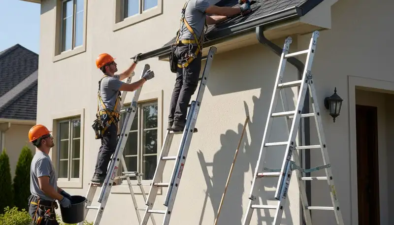 Gutter repair service in Greenville, NC for leaking and sagging gutters on a home
