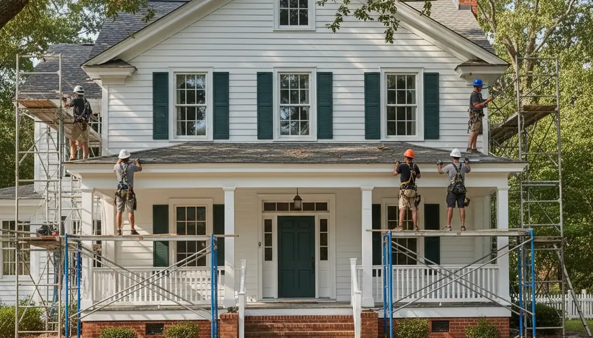 Vinyl siding installation by Greenville, NC siding contractor on a residential home