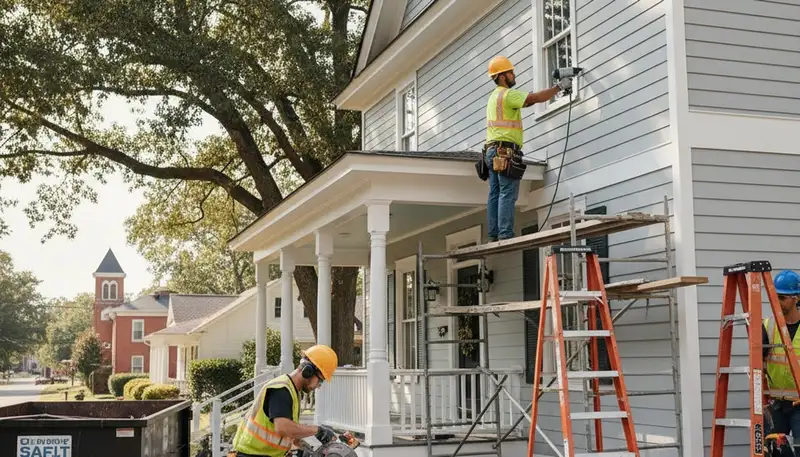 Vinyl siding installation in Greenville, NC for a residential home exterior project