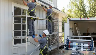Seamless gutters in Greenville, NC protecting siding, roofline, and foundation from heavy rain