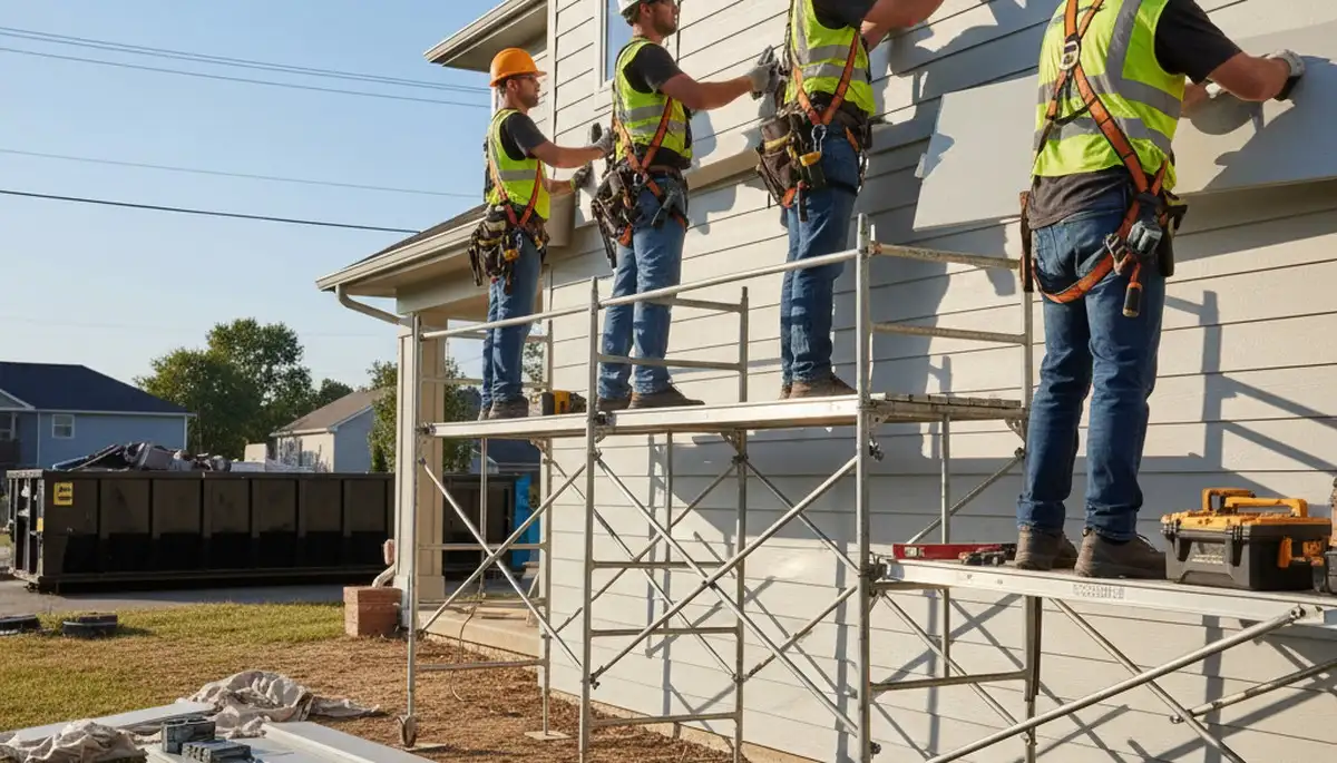 Vinyl siding installation on a Greenville, NC home by FX Remodeling & Exteriors