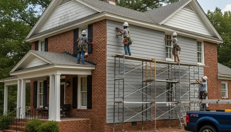 Vinyl siding installation in Greenville, NC for a local home exterior upgrade