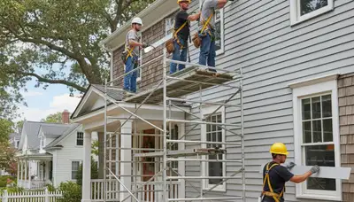 Vinyl siding installation service in Greenville, NC for a residential home exterior renovation